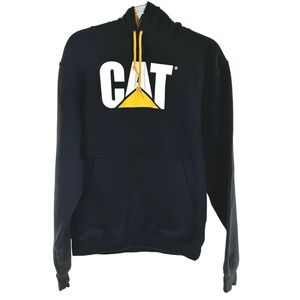 Beimar Black and Yellow Caterpillar Cat Equipment Pullover Hoodie Size Small